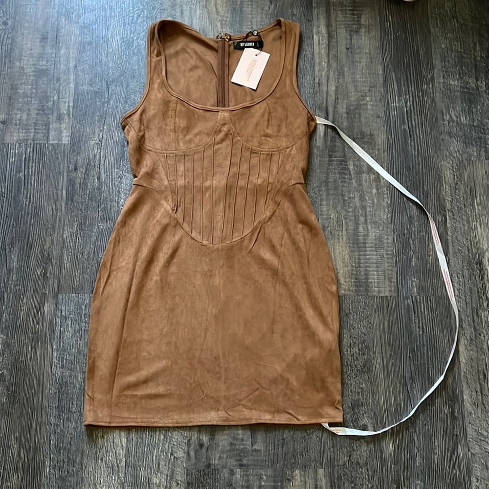 Suede brown dress